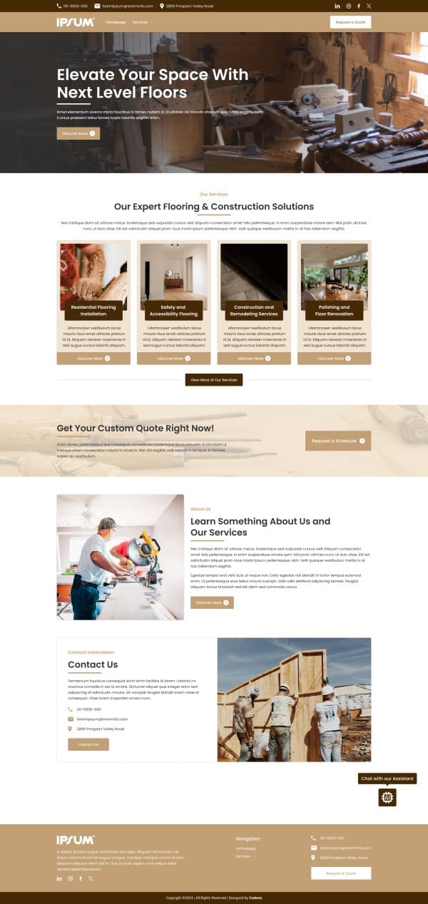Expert Flooring & Construction website screenshot