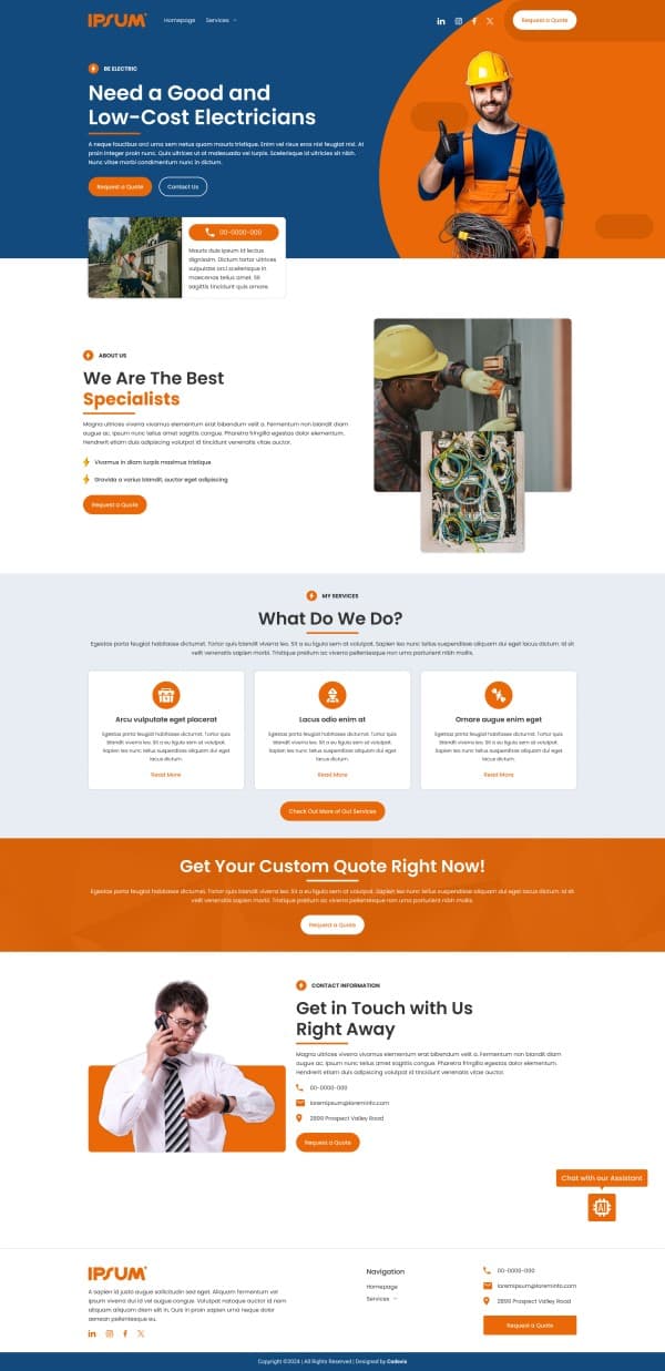 Fast & Reliable Electrician website screenshot